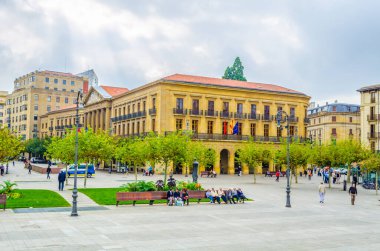 İspanya 'nın Pamplon şehrinde Plaza del Castillo