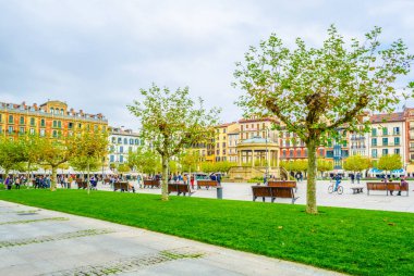 İspanya 'nın Pamplon şehrinde Plaza del Castillo