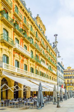 İspanya 'nın Pamplon şehrinde Plaza del Castillo