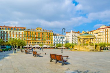 İspanya 'nın Pamplon şehrinde Plaza del Castillo