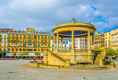 İspanya 'nın Pamplon şehrinde Plaza del Castillo