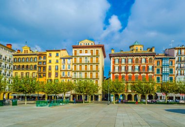 Plaza del castillo in the spanish city Pamplon