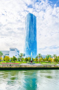 Bilbao, Spai 'deki Iberdrola gökdeleninin manzarası