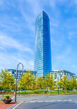 Bilbao, Spai 'deki Iberdrola gökdeleninin manzarası