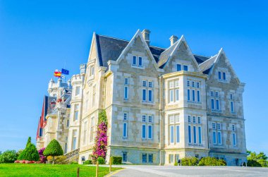 View of the magdalena palace in Santander, Spai