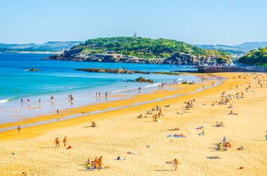 İspanyol şehri Santande 'de bir sahil manzarası