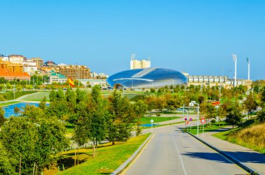 İspanya 'nın Santande kentindeki spor sarayının manzarası