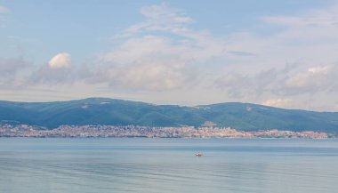 panorama view of the sunny beach holiday resort in bulgaria where every summer young people from all over the europe spend the wildest summer in their lives.