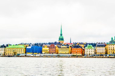 Panorama view of Gamla Stan dominated by Storkyrkan church