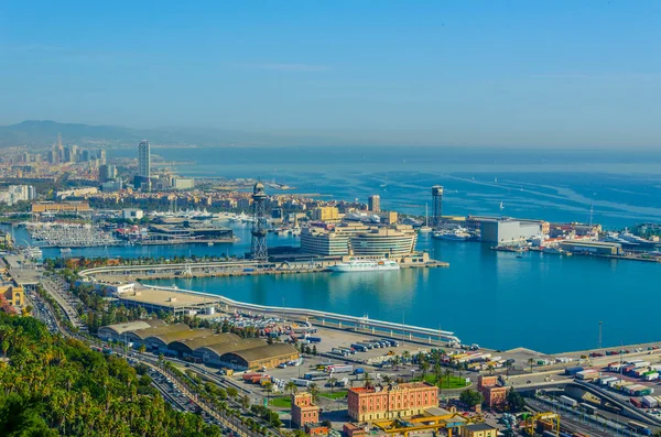 Luftaufnahme Des Industriellen Teils Des Hafens Von Barcelona Spai — Stockfoto