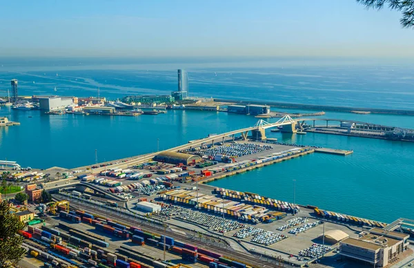 Aerial View Industrial Part Port Barcelona Spai — Stock Photo, Image