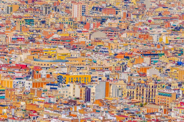 Aerial view of Barcelona from Montjuic castle, Spain