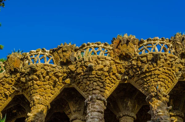 Widok Arkady Parc Guell Barcelonie — Zdjęcie stockowe