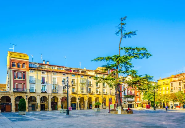 Vista Plaza Del Mercado Ciudad Española Logaron — Foto de Stock