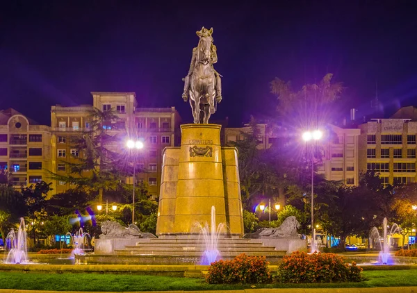 Night View Statue General Espartero Spanish City Logron — Fotografia de Stock