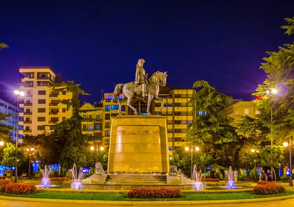 Night View Statue General Espartero Spanish City Logron —  Fotos de Stock