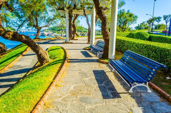 Santander, Spai 'de deniz kenarı parkı manzarası