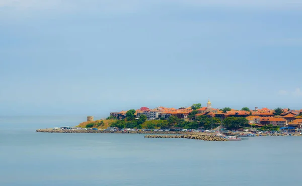 Panorama View Unesco World Heritage Town Nessebar Bulgaria Which Divides — Fotografia de Stock