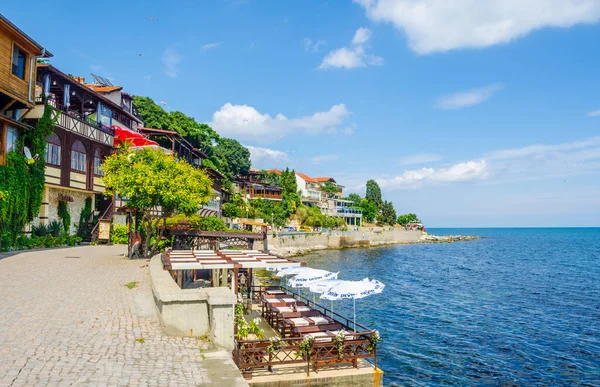 İspanya sahil kenti Nessebar 'ın nehir kenarı manzarası.