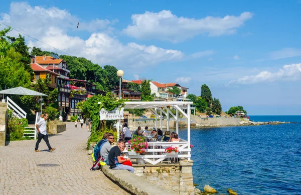 İspanya sahil kenti Nessebar 'ın nehir kenarı manzarası.