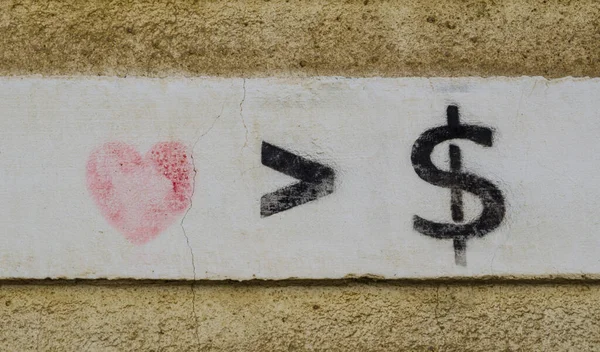 Love More Money Sign — Foto de Stock
