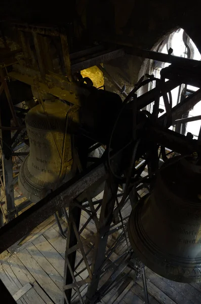 Bronzeglocke Turm Der Evangelischen Kirche Der Heiligen Maria Sibiu Rumänien — Stockfoto