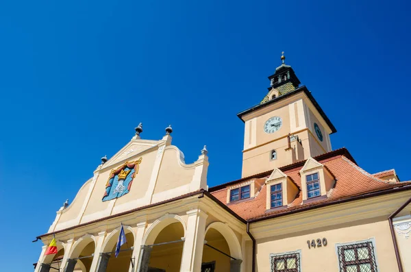 View Town Hall Romanian City Brasov — Stockfoto