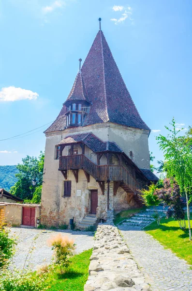 View Old Guarding Tower Citadel Romanian City Sighisoara — Fotografia de Stock