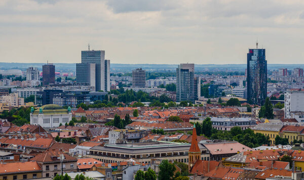Aerial view of the croatian capital zagreb