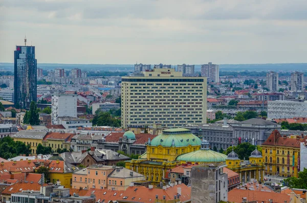 Aerial View Croatian Capital Zagreb — Zdjęcie stockowe