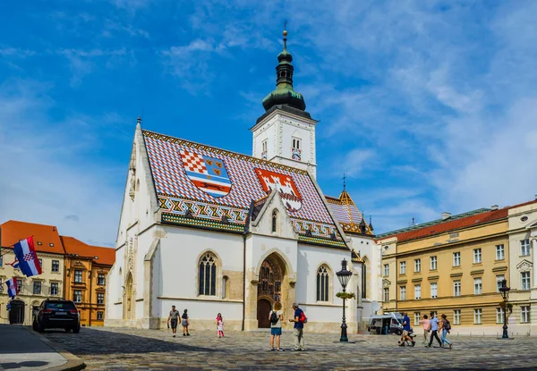 Zagreb 'deki St. Mark Kilisesi. Hırvatistan.