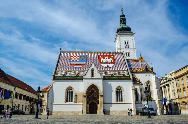 Zagreb 'deki St. Mark Kilisesi. Hırvatistan.