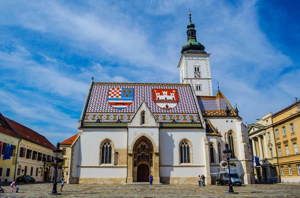 Zagreb 'deki St. Mark Kilisesi. Hırvatistan.