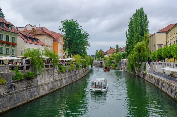 Ljubljanica nehri, Ljubljana 'nın tarihi merkezinden geçiyor.