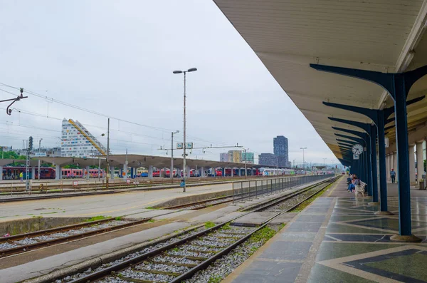 Pohled Hlavní Vlakové Nádraží Slovinském Hlavním Městě Ljublani — Stock fotografie