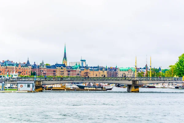 Vue Pont Reliant Deux Îles Centre Stockholm Suède — Photo