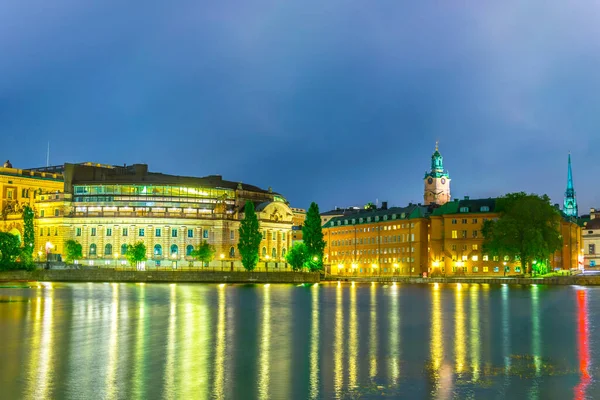 Riksdagshuset Nocy Sztokholm Szwecja Europa — Zdjęcie stockowe