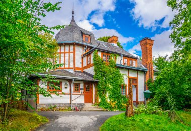 View of a mansion in the skansen museum in Stockholm