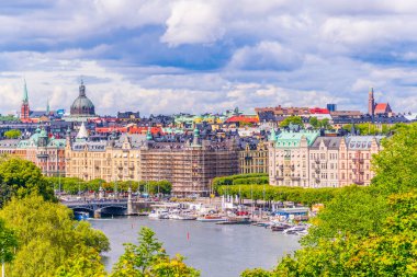 Skansen Müzesi 'nden Stockholm' ün havadan görünüşü