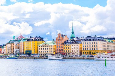 Panorama view of Gamla Stan dominated by Storkyrkan church