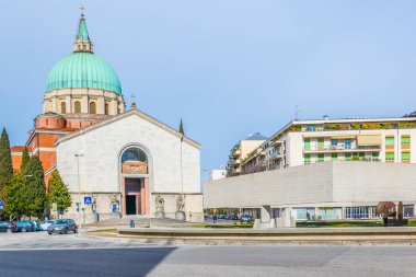 View of the church of saint nicolo vescovio al tempio ossario in Udine, Italy