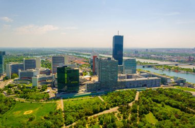 Viyana Uluslararası Merkezi 'nin Havadan Görünümü Skyline