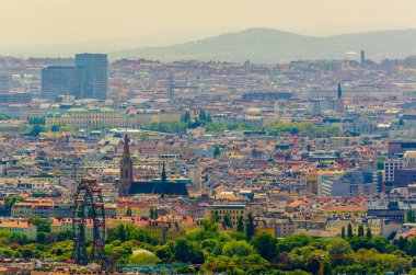 Viyana 'nın tarihi merkezinin havadan görünüşü. Donoturm' dan alınan ünlü stephanslık.