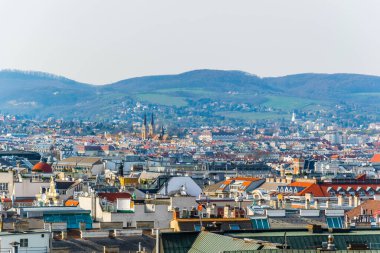 Adımlık katedralden Viyana 'nın havadan görünüşü.