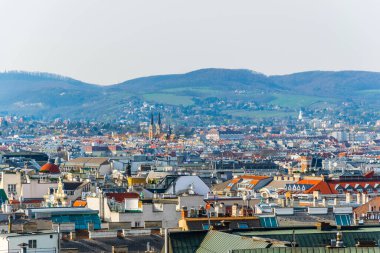 Adımlık katedralden Viyana 'nın havadan görünüşü.
