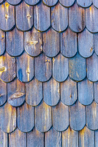 Traditional Wooden Roof Tile Old House Skansen Open Air Museum — Stockfoto