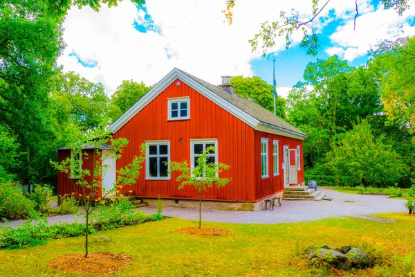 Stockholm 'deki Skansen Müzesi' nde bir malikane manzarası.