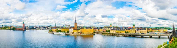 Panorama Stockholm Including Stadshuset Town Hall Riddarholmskyrkan Church Gamla Stan — Photo