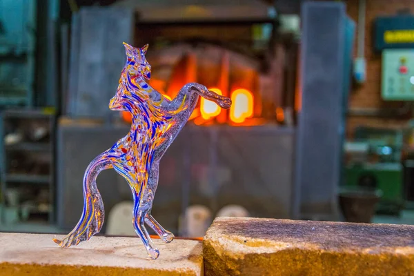 Sculpture Horse Made Murano Glass Cooling Factory Murano Italy — 스톡 사진