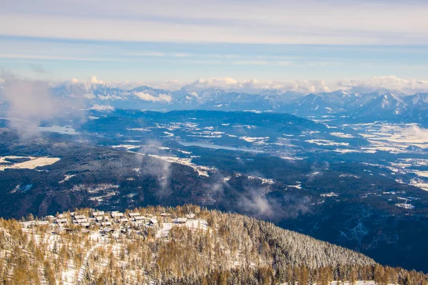 View Dolomites Alps Covered Snow Gerlitzen Mountain Villach — Fotografia de Stock